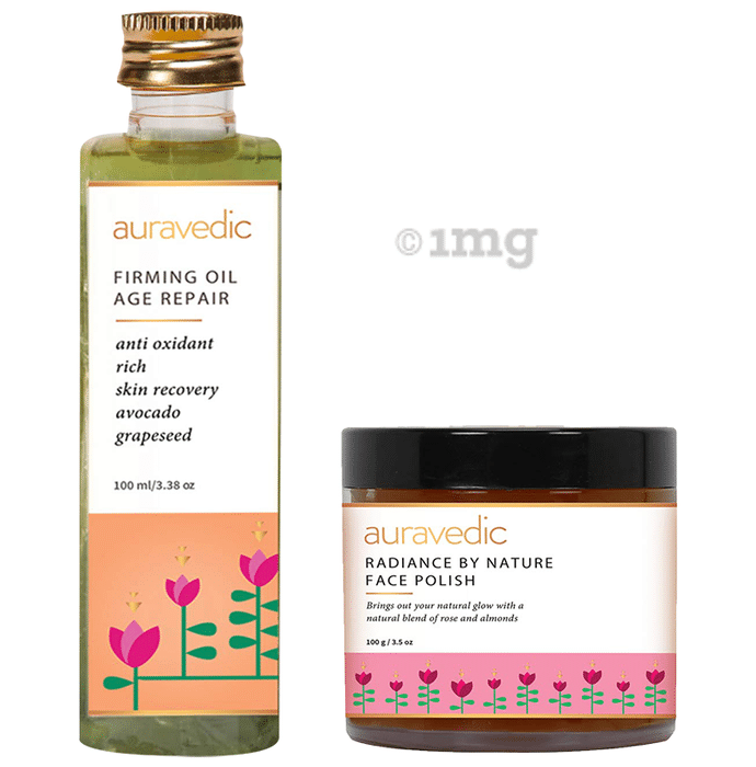 Auravedic Combo Pack of Firming Oil 100ml & Radiance By Nature Face Polish 100gm