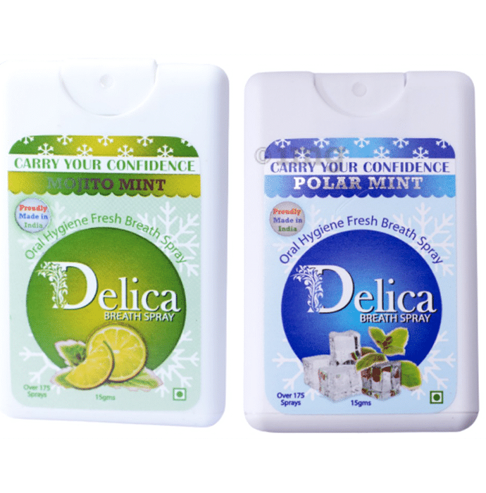 Delica Breath Spray (15gm Each) Polar Mint, Mojito Mint