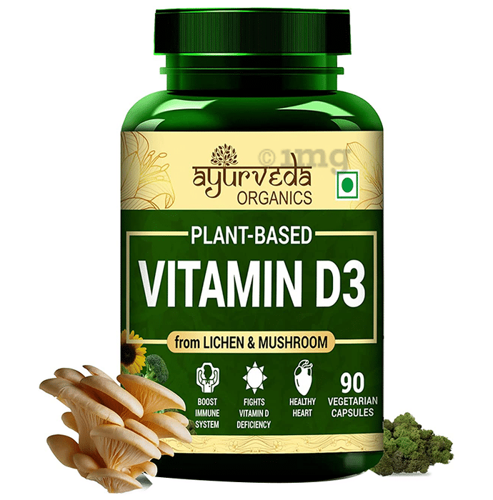 Ayurveda Organics Plant-Based Vitamin D3 Vegetarian Capsule