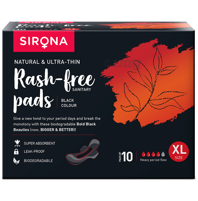 Sirona Ultra-Thin & Natural XL Black Sanitary Pads