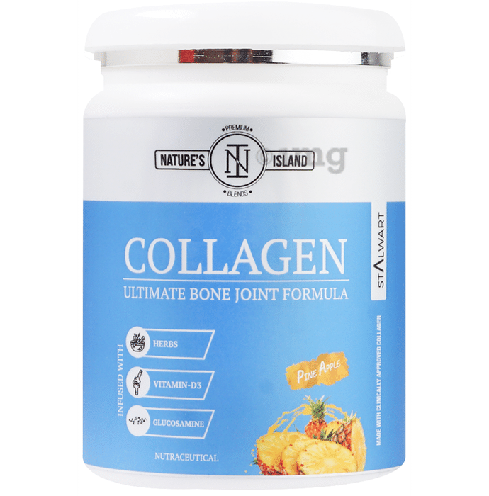 Nature's Island Collagen Ultimate Bone Joint Formula | With Vitamin D3 & Glucosamine | Flavour Pineapple