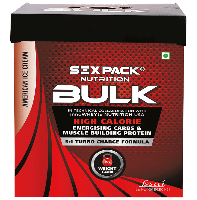 Sixpack Nutrition Bulk Weight Gainer Protein Powder American Ice Cream