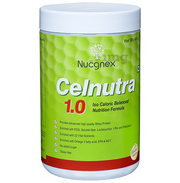 Nucgnex Celnutra 1.0 Whey Protein with Omega 3, Pre & Probiotics | Flavour Powder Creamy Vanilla