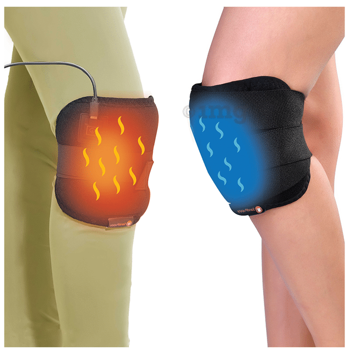 SandPuppy Combo Pack of Coldstrap Cold Compression Therapy Black & Kneestrap Flexible Heat Therapy
