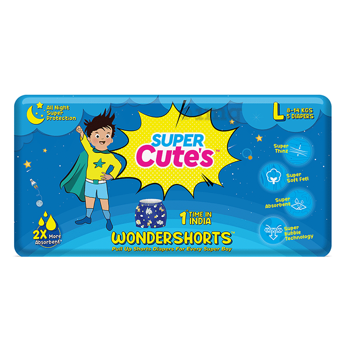 Super Cute's Large Wondershorts Pull Up Shorts Diaper (5 Each)