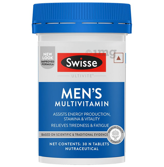 Swisse Ultivite Men's Multivitamin for Immunity, Energy, Stamina & Vitality Production Tablet
