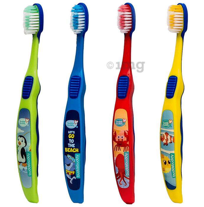 Buddsbuddy Aqua Animals Cartoon Kids Soft Bristles Tooth Brush 3yrs Multicolor