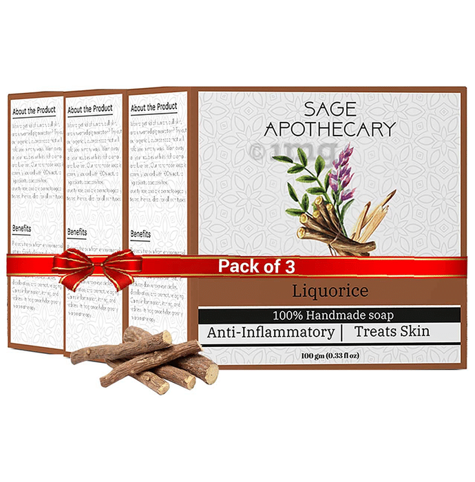 Sage Apothecary Combo Pack of 100% Hand Made Soap (100gm Each) Liquorice