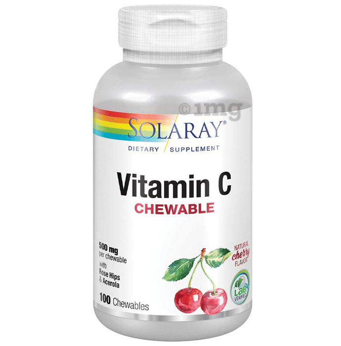Solaray Vitamin C 500mg Chewable Tablet | Flavour Chewable Tablet Natural Cherry