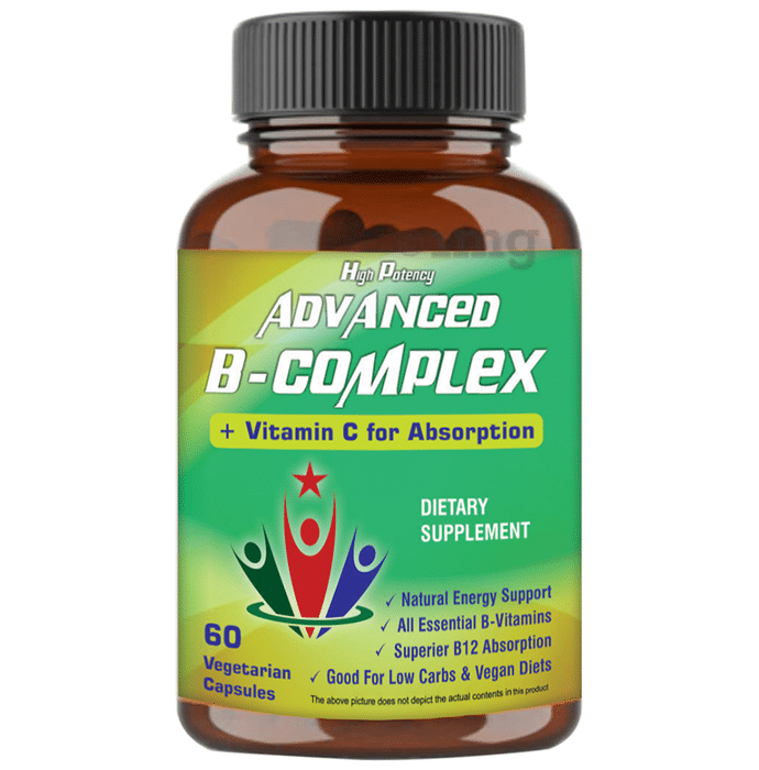 Walpar High Potency Advanced B-Complex+Vitamin C Vegetarian Capsule
