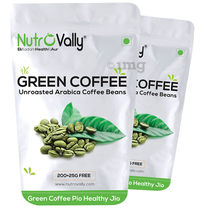 Nutrovally Unroasted Green Coffee Beans for Weight Management (100gm Each)
