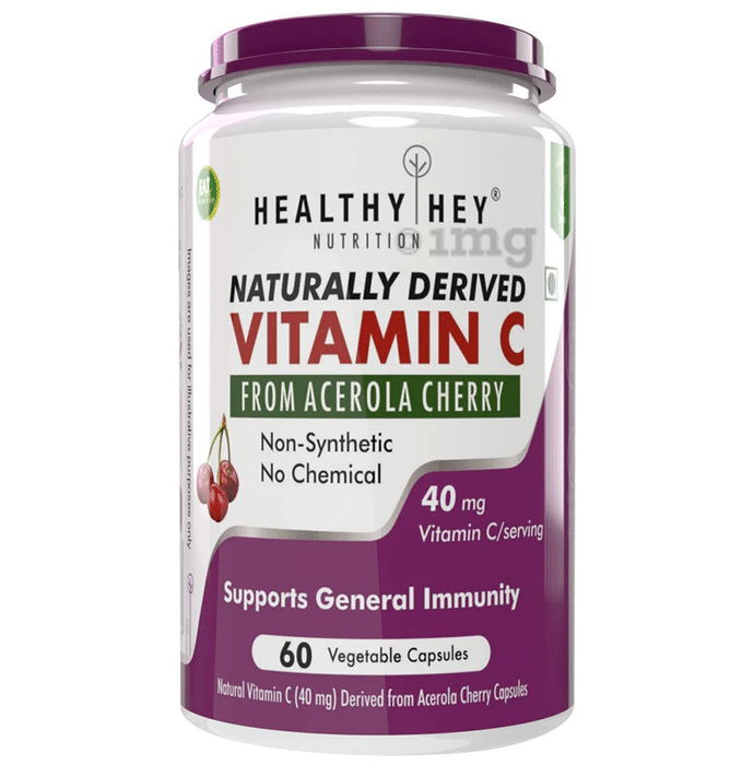HealthyHey Nutrition Naturally Derived Vitamin C 40mg Vegetable Capsule