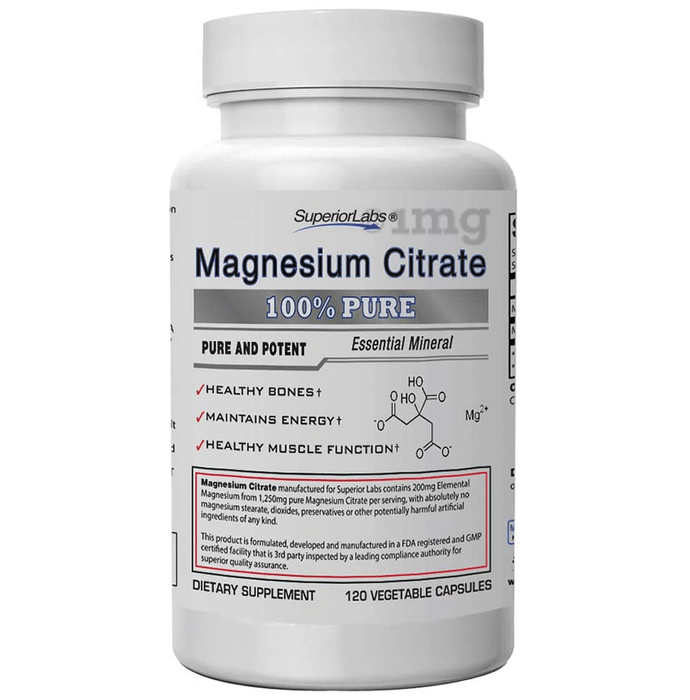 Superior Labs 100% Pure Magnesium Citrate Vegetable Capsule