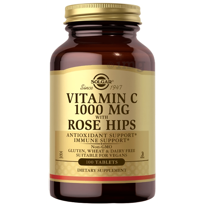 Solgar Vitamin C 1000mg with Rose Hips for Antioxidant & Immune Support | Tablet