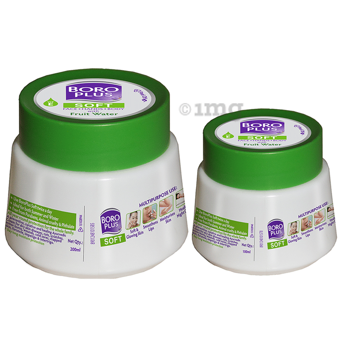 Boroplus Combo Pack of Soft Ayurvedic Antiseptic Cream 100ml and Soft Ayurvedic Antiseptic Cream 200ml