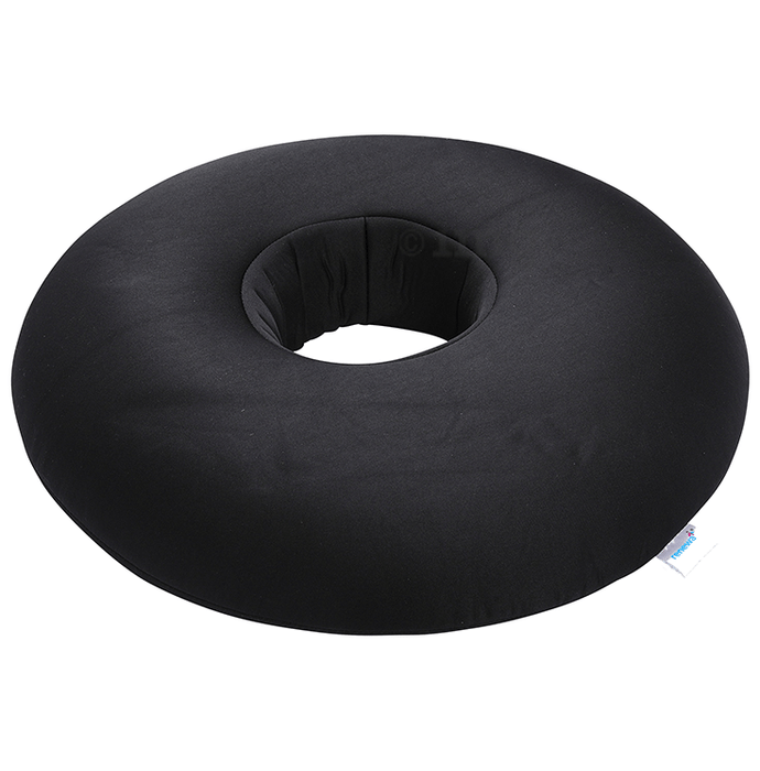 Renewa Donut Pillow for Tailbone Pain Orthopedic Coccyx Cushion for Tailbone pain for Sitting Soft PU Donut Cushion, Pillow for Piles, Hemorrhoid Donut Ring Coccyx Pillow Car Grey and Black