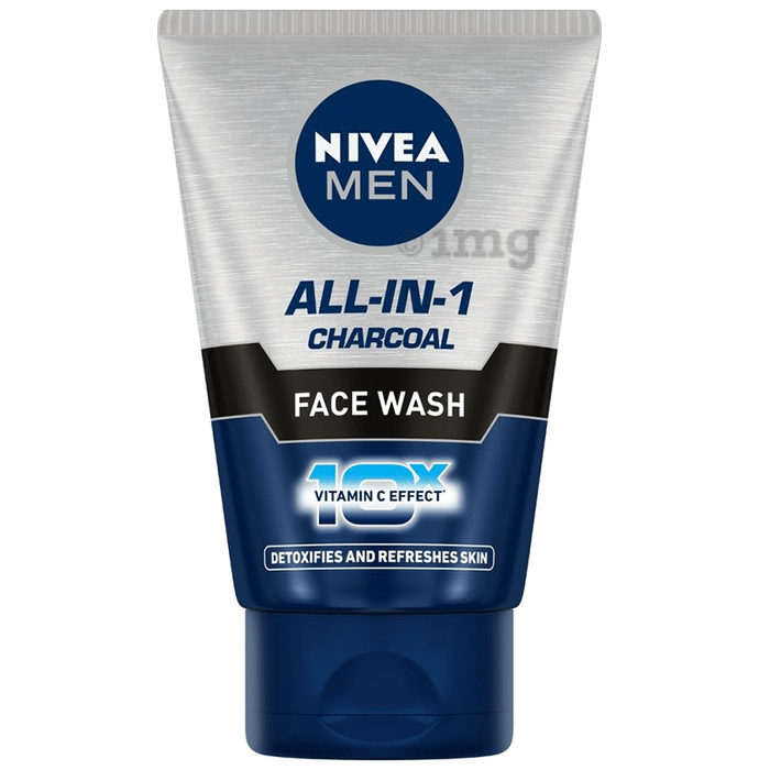 Nivea Men Face Wash-All in 1 Charcoal to Detoxify & Refresh Skin with 10x Vitamin C Effect