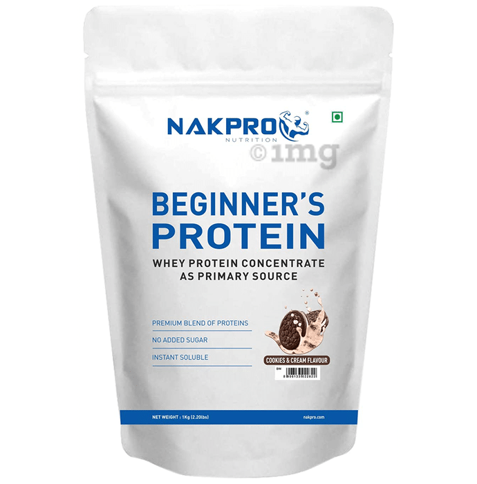 Nakpro Nutrition Beginner's Protein Whey Protein Concentrate (1kg Each) Cookies & Cream