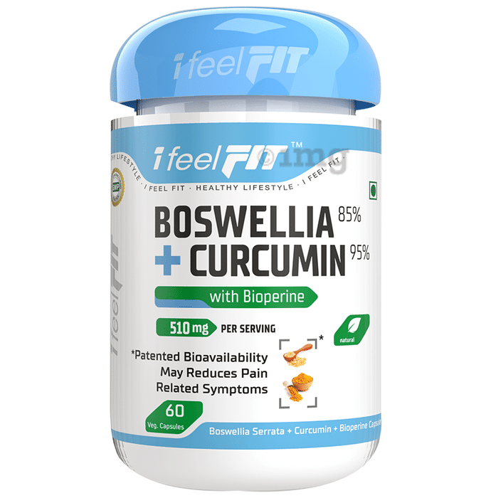 iFeelFIT Boswellia 85% + Curcumin 95% with Bioperine Veg. Capsule