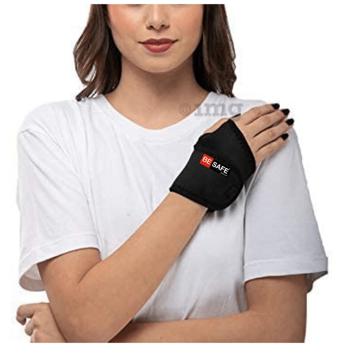 Be Safe Forever Wrist Band Support with Thumb Universal Black