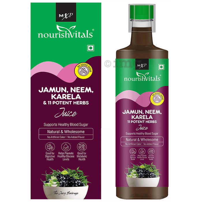 NourishVitals Jamun, Neem, Karela 11 Potent Herbs Juice