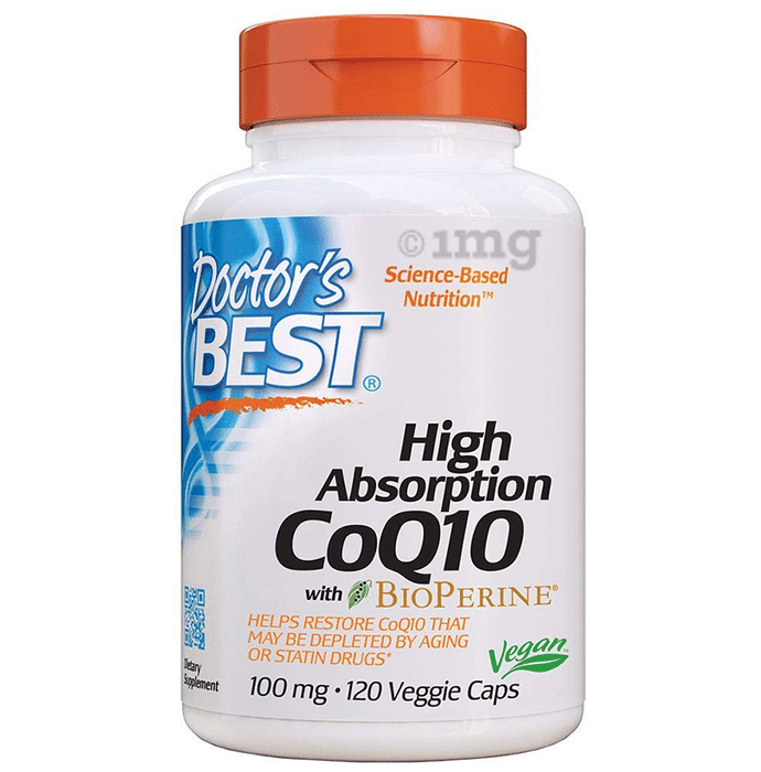 Doctor's Best High Absorption CoQ10 with Bioperine 100mg Veggie Cap | For Heart & Energy