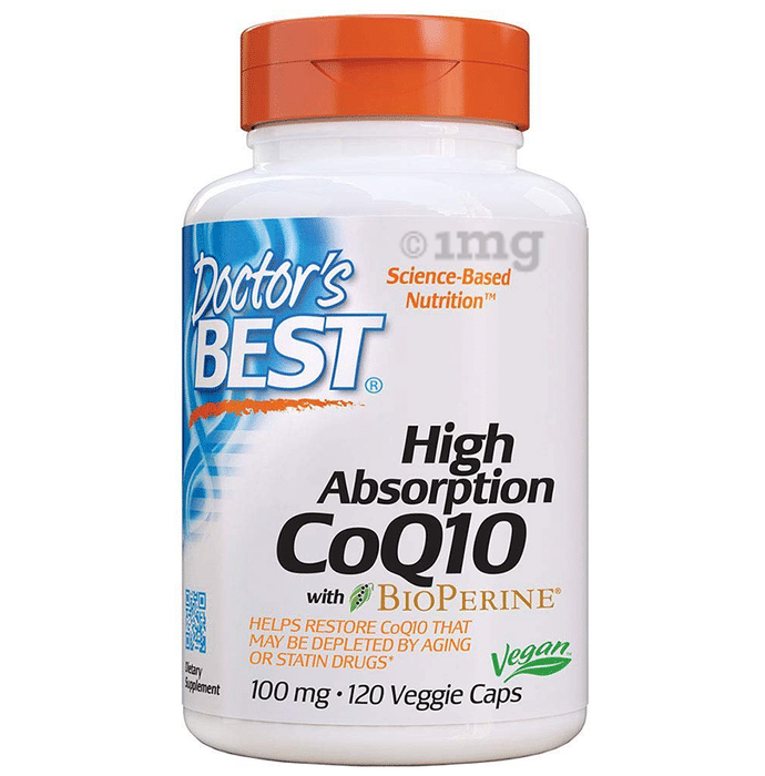 Doctor's Best High Absorption CoQ10 with Bioperine 100mg Veggie Cap | For Heart & Energy