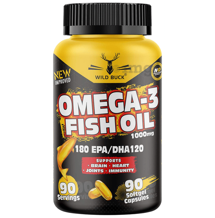 Wild Buck Omega-3 Fish Oil 1000mg Softgel Capsule