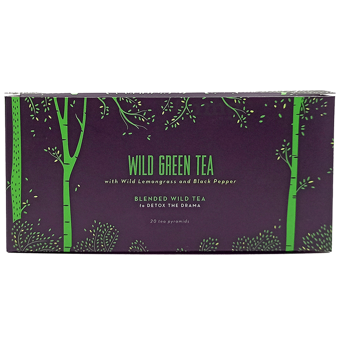 Beyondarie Wild Green Tea Pyramids (2.5g Each) with Karbi Ginger and Hibiscus