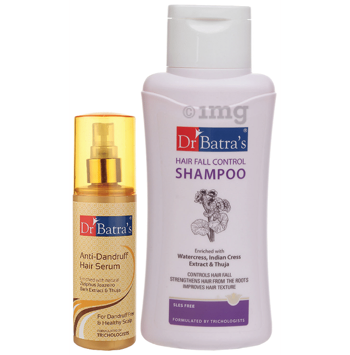 Dr Batra's Combo Pack of Anti-Dandruff Hair Serum 125ml and Hair Fall Control Shampoo 500ml
