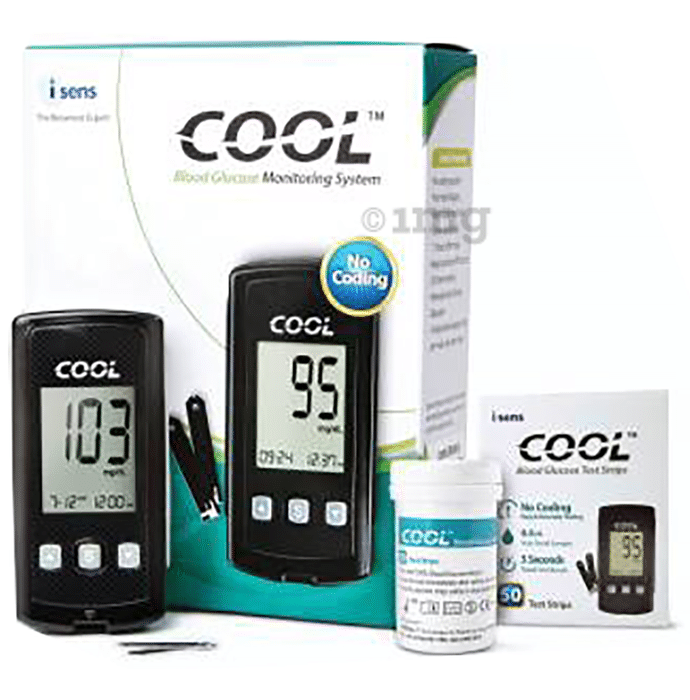 i-Sens Cool Blood Glucose Monitoring System Glucometer with 100 Blood Glucose Test Strips
