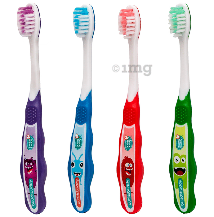 Buddsbuddy Monsters Cartoon Kids Soft Bristles Tooth Brush 3yrs Multicolor