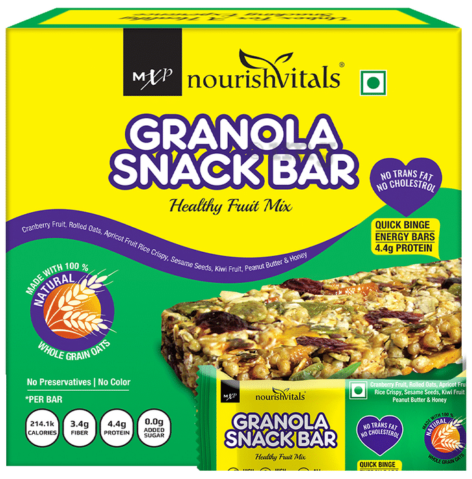 NourishVitals Granola Snack Bar with Healthy Fruit Mix