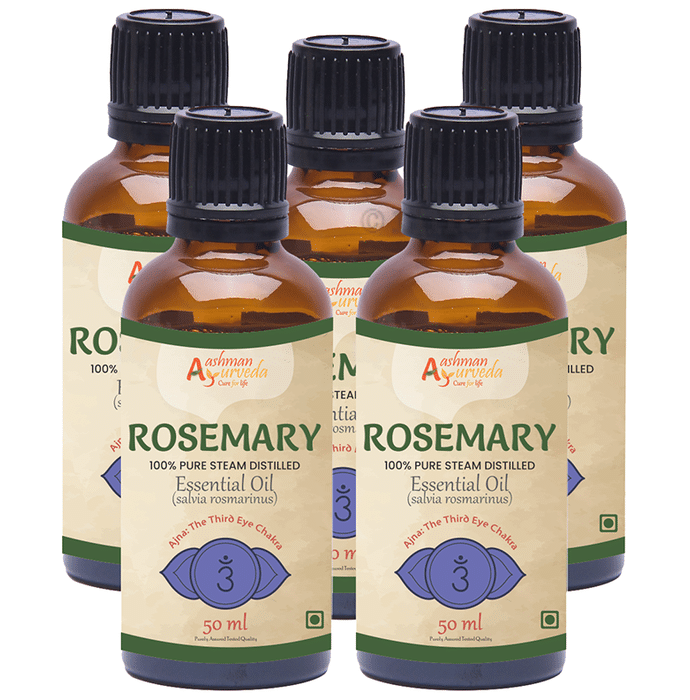Aashman Ayurveda 100% Pure Steam Distilled Essential Oil (50ml Each) Rosemary