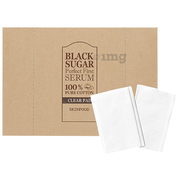 Skinfood Black Sugar Perfect First Serum 100% Pure Cotton Clear Pad