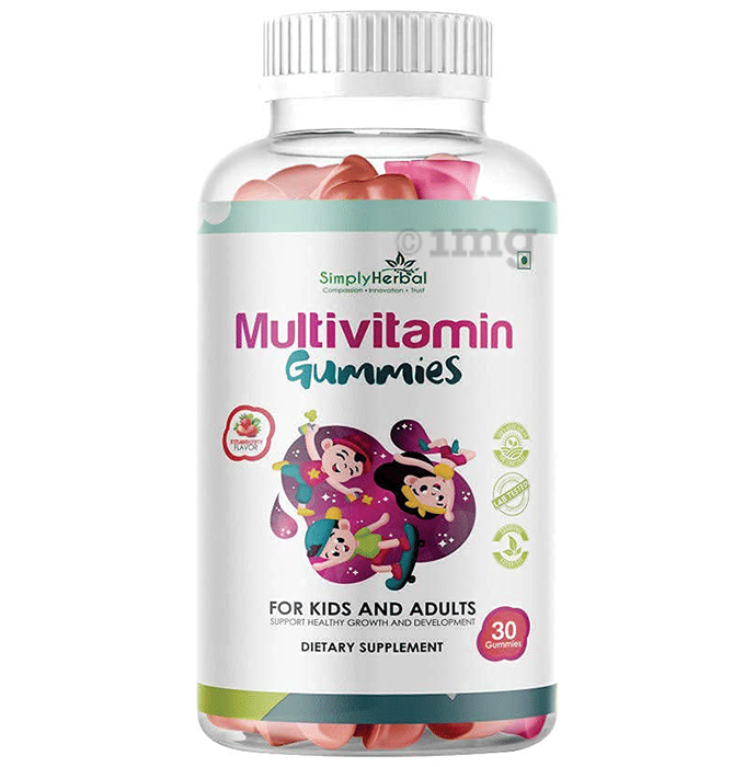 Simply Herbal Multivitamin Gummies Strawberry Buy bottle of 30 gummies
