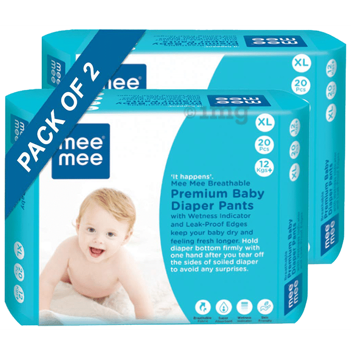 Mee Mee Breathable Premium Baby Diaper Pants with Wetness Indicator (20 Each) XL