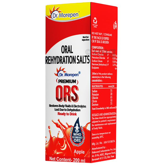 Dr. Morepen Premium ORS Ready to Drink Apple