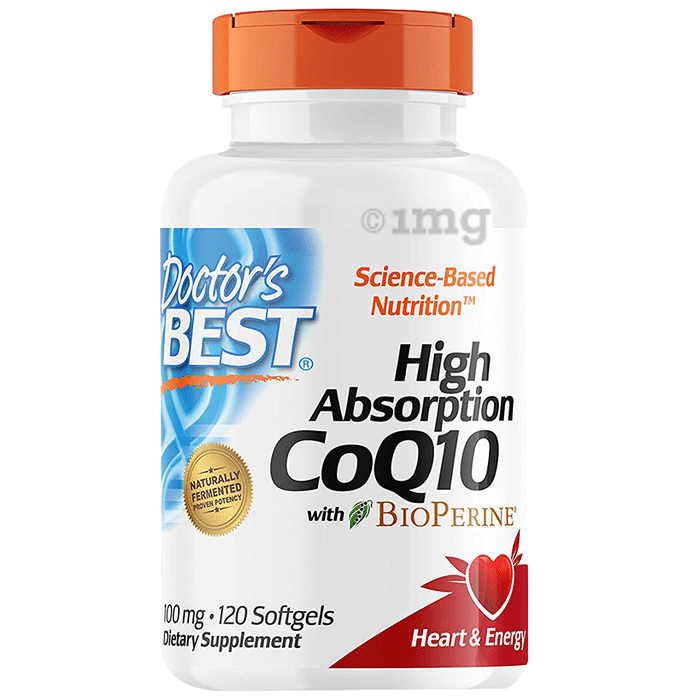 Doctor's Best High Absorption CoQ10 with Bioperine 100mg Softgels | For Heart Health & Energy