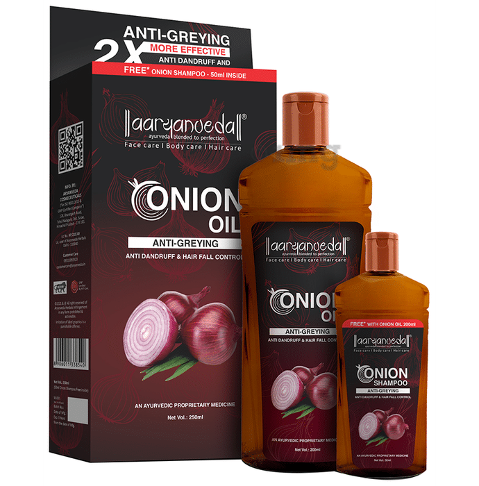 Aryanveda Onion Oil 200ml with Onion Shampoo 50ml Free