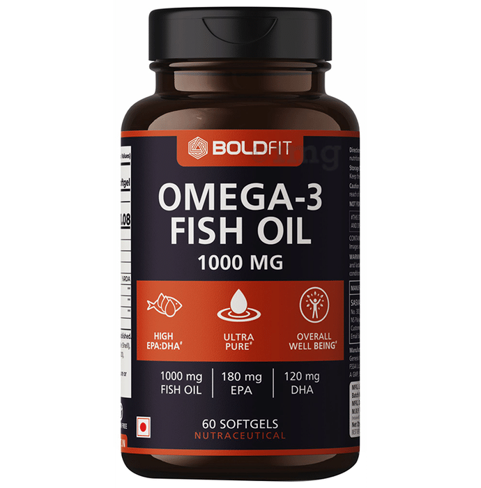 Boldfit Omega 3 Fish Oil 1000mg Softgels