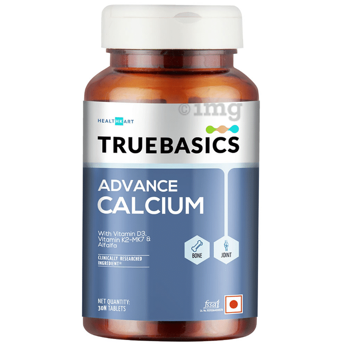 TrueBasics Advance Calcium with Vitamin D3 & K2-MK7 for Bones & Joints Health | Tablet