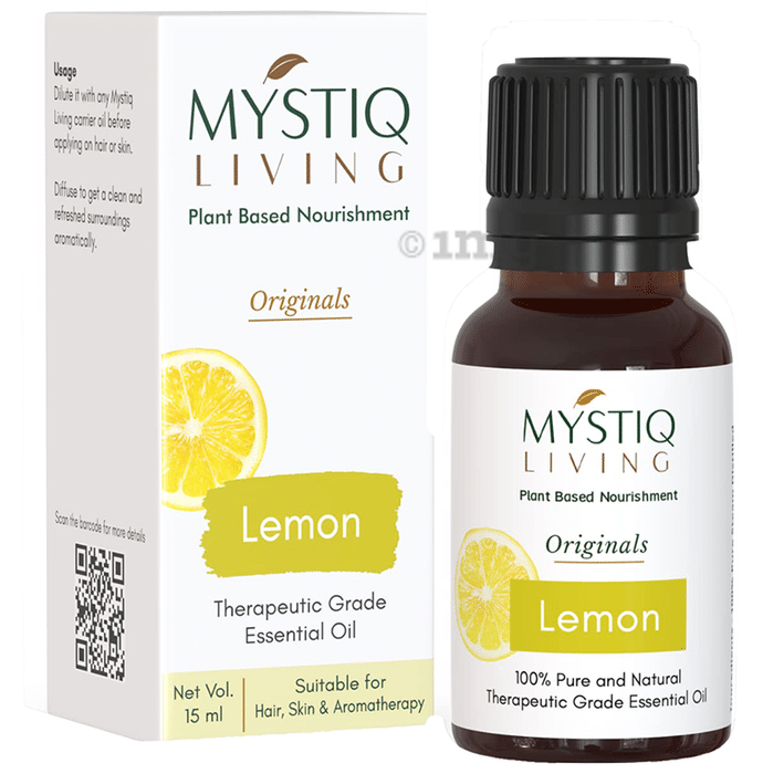 Mystiq Living Lemon Essential Oil 100% Pure Therapeutic Grade