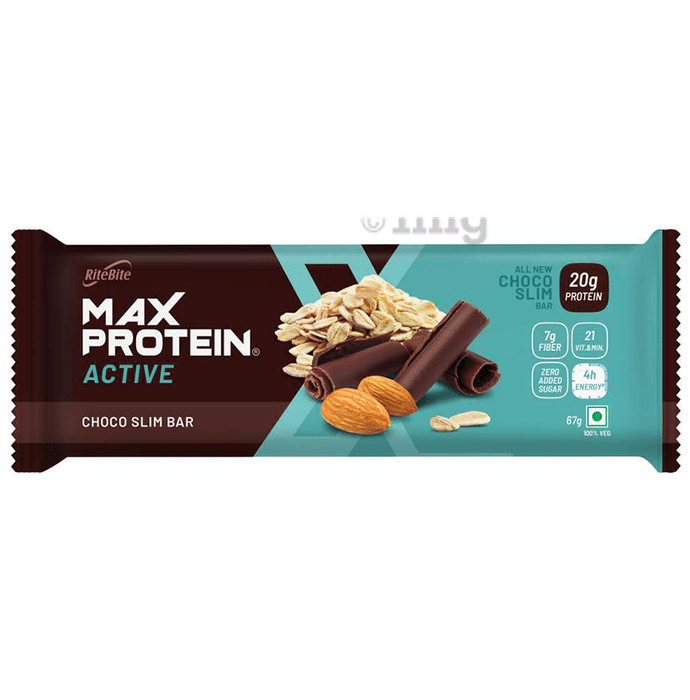 RiteBite Max Protein Active for Energy Boost | Flavour Choco Slim Bar