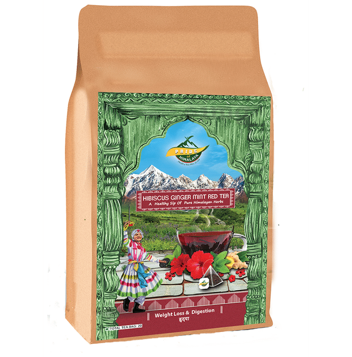 Pride Of Himalaya Hibiscus Ginger Mint Red Tea Bag (2gm Each)