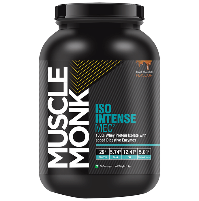 Muscle Monk ISO Intense MEC 100% Whey Protein Isolate with added Digestive Enzymes Royal Chocolate