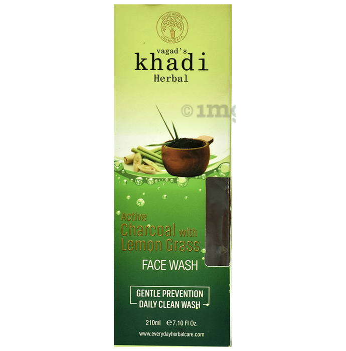 Vagad's Khadi Herbal Face Wash Active Charcoal with Lemon Grass