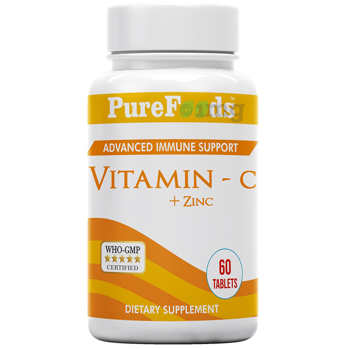 PureFoods Vitamin C + Zinc with Advanced Immune Support Tablet Gluten Free
