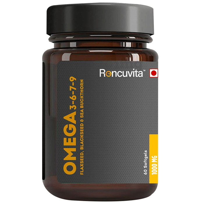 Roncuvita Omega 3 6 7 9 Flaxseed, Blackseed & Sea Buckthorn Softgel