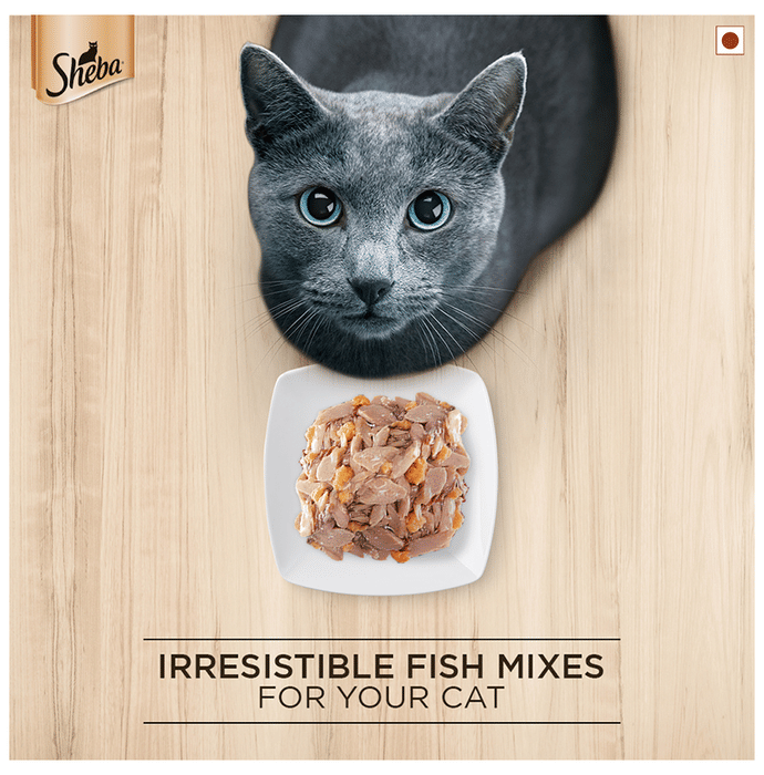 Sheba Rich Wet Cat Food Fish Mix Skipjack Salmon: Buy packet of